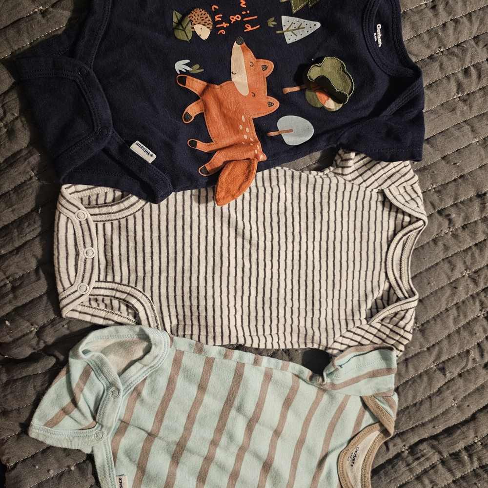 Gerber Kids Bodysuits - Navy, Gray, Mint